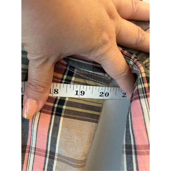 VTG Y2K Harley Davidson Madras Plaid Appliqué Full Zip Shirt Jacket sz M shacket - Picture 9 of 10